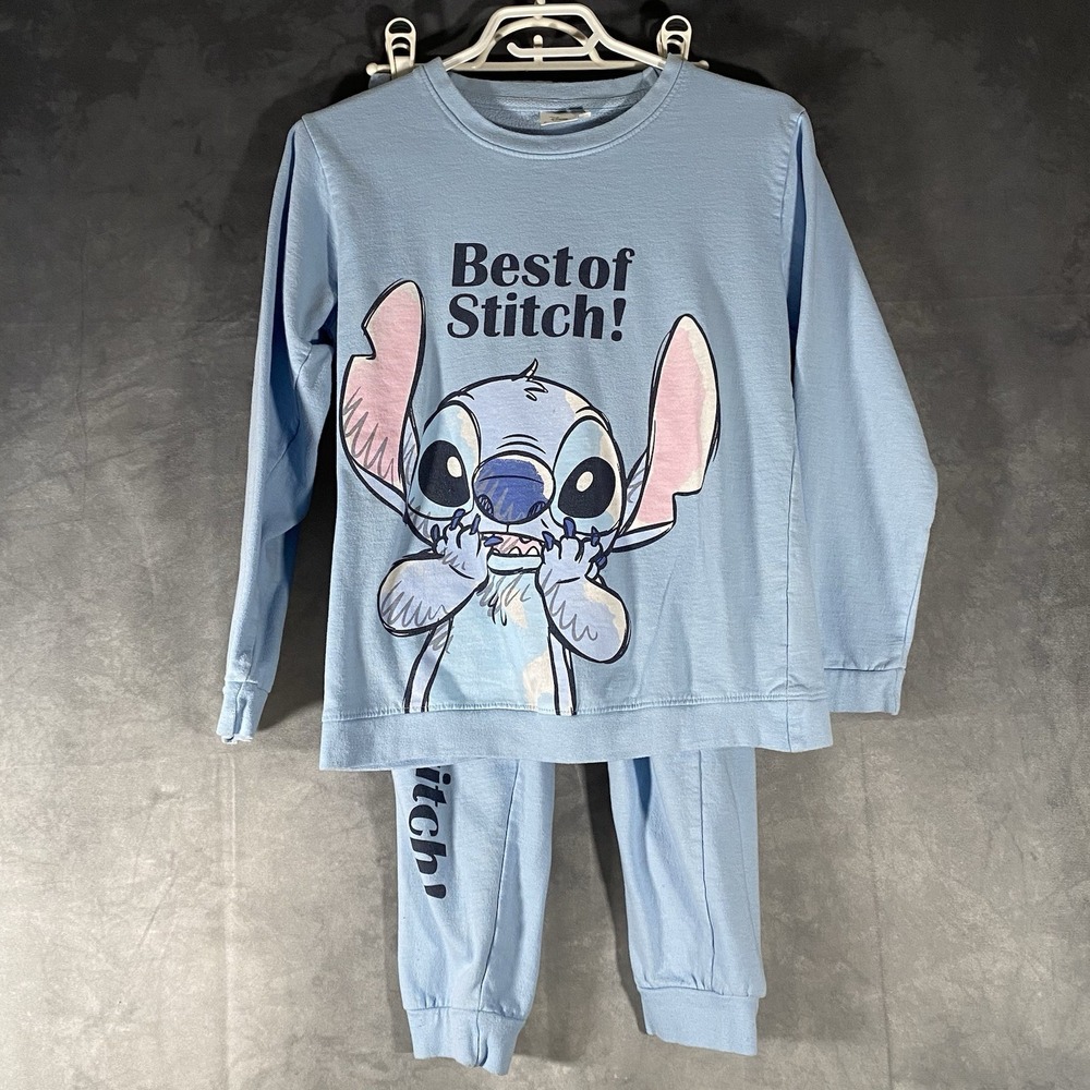 Disney Lilo & Stitch Girls Crew Neck Sweater & Pants Outfit Set, Size 12